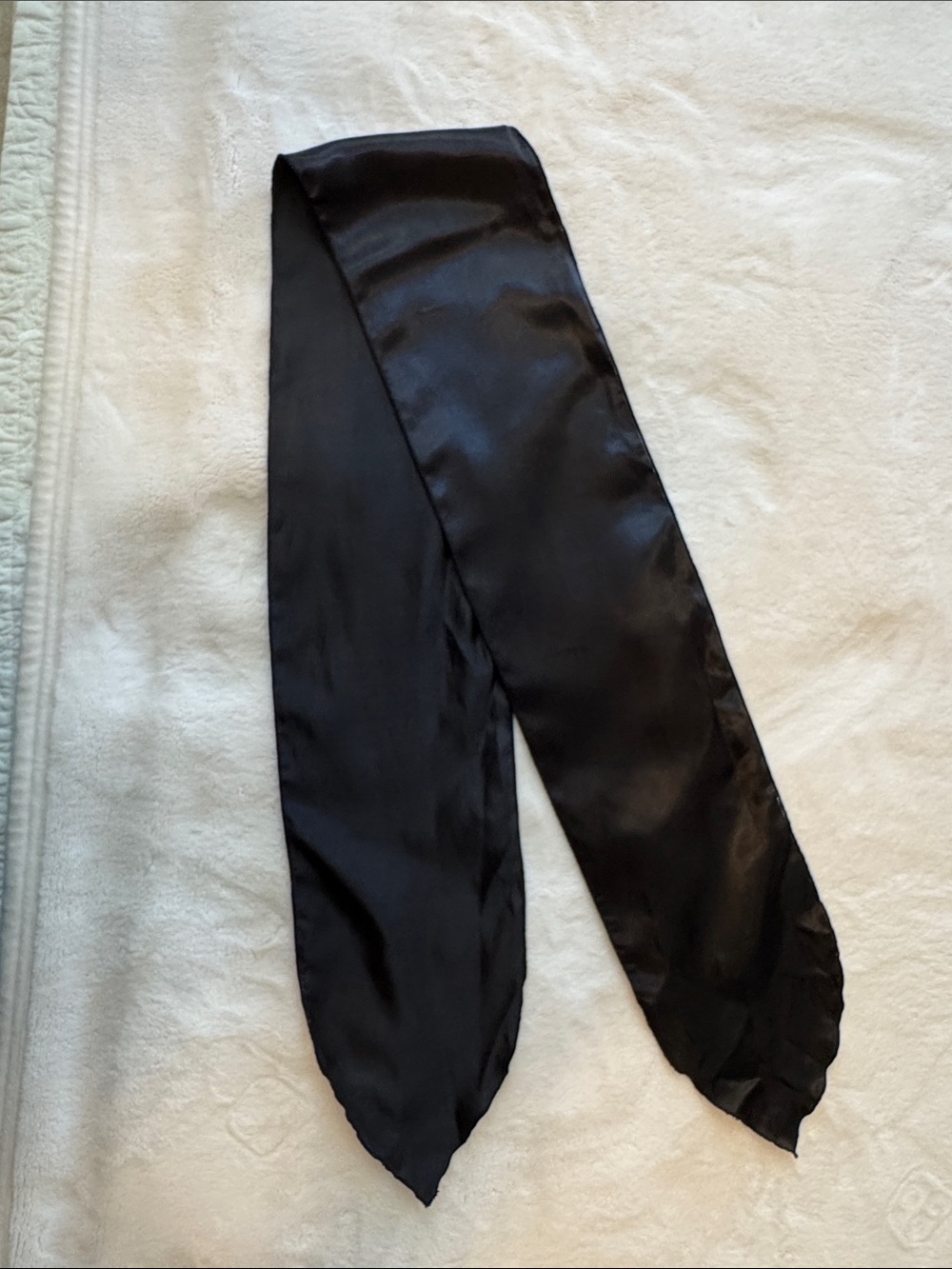 Black Satin Neck Scarf - Unbranded